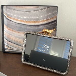 NEW Michael Aram Love Bird Frame Nickel Silver Goldtone 4x6 NWT